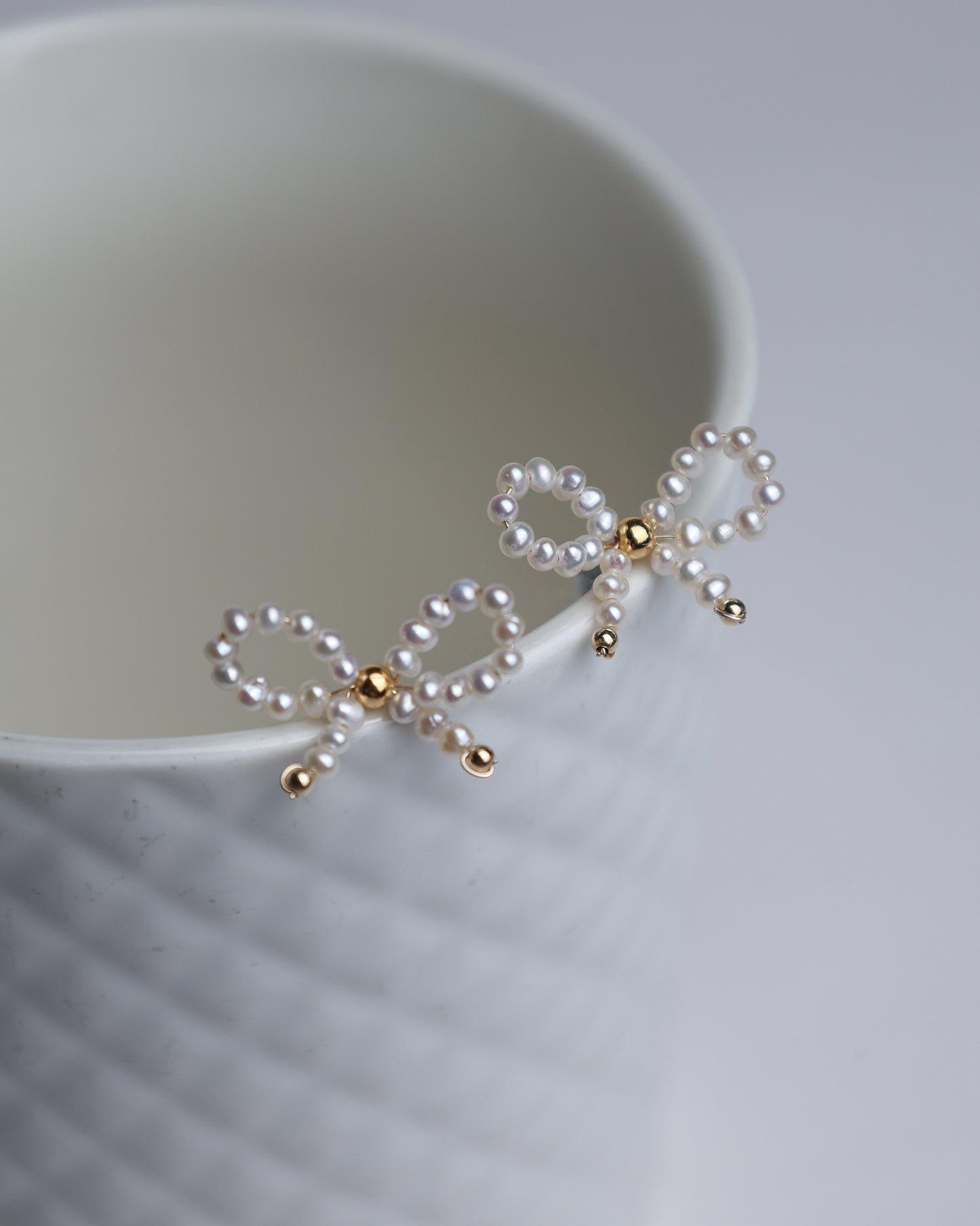 Petite Pearl Bow Earrings