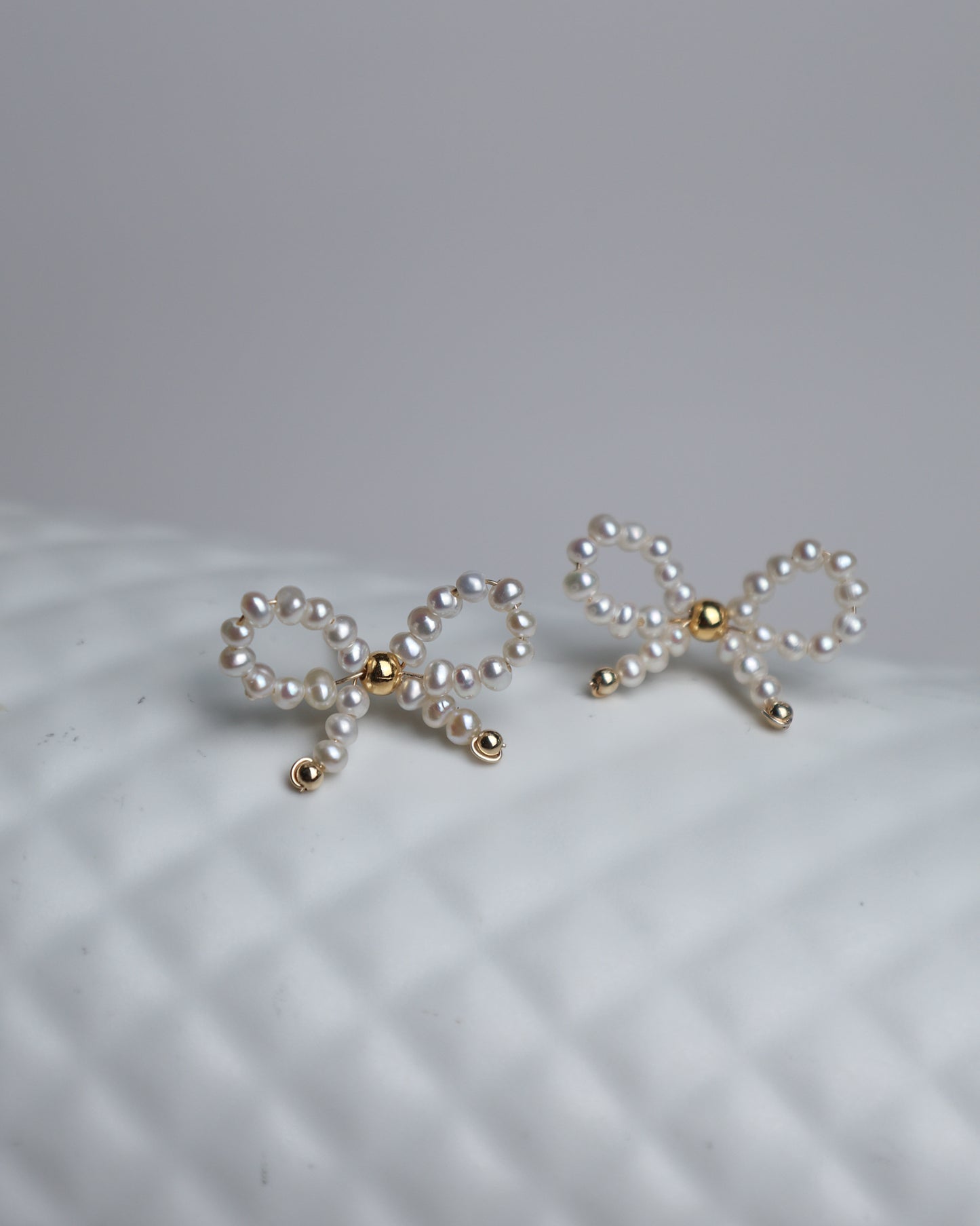 Petite Pearl Bow Earrings