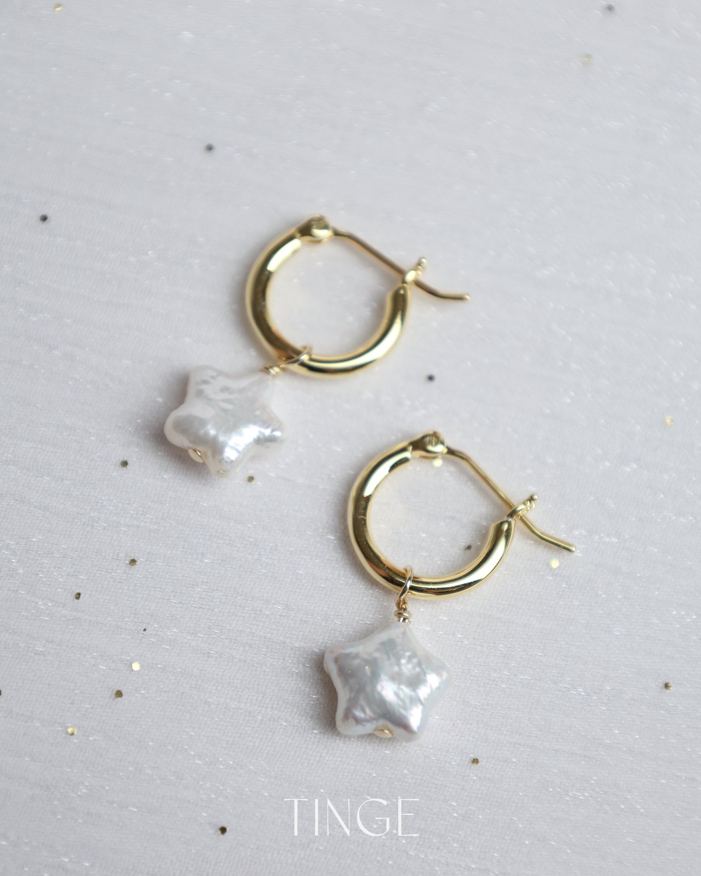 Twinkle Pearl Hoop Earrings