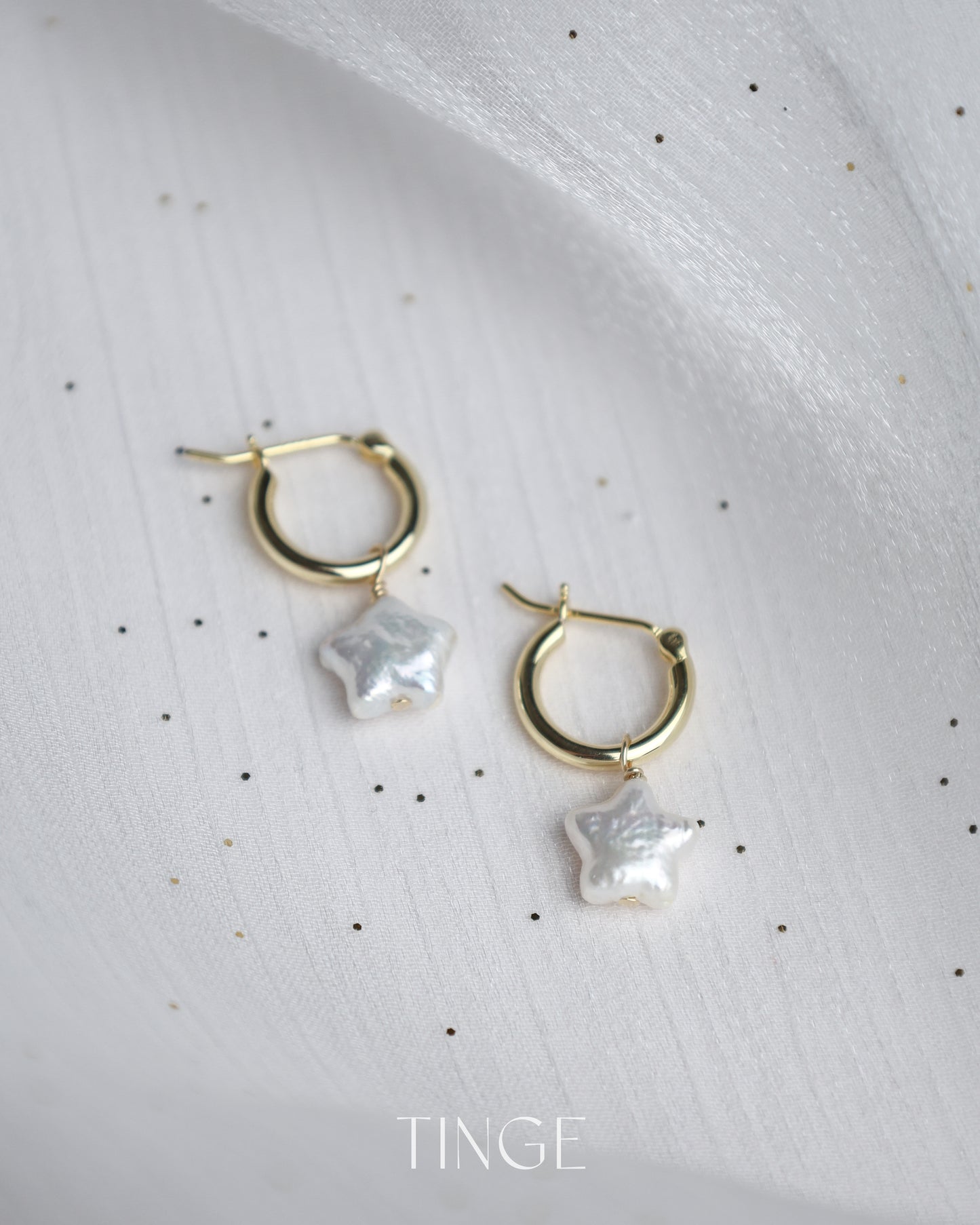 Twinkle Pearl Hoop Earrings