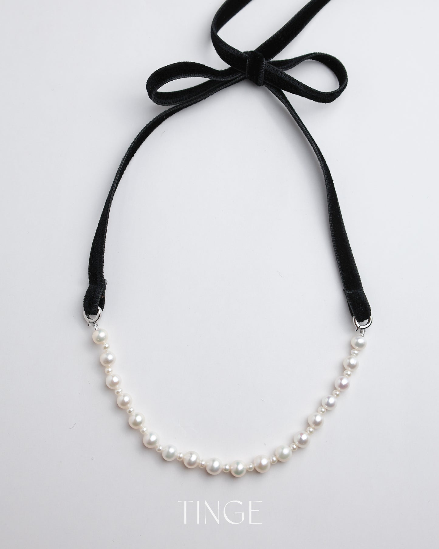 Velvet Bow Pearl Necklace/Bracelet