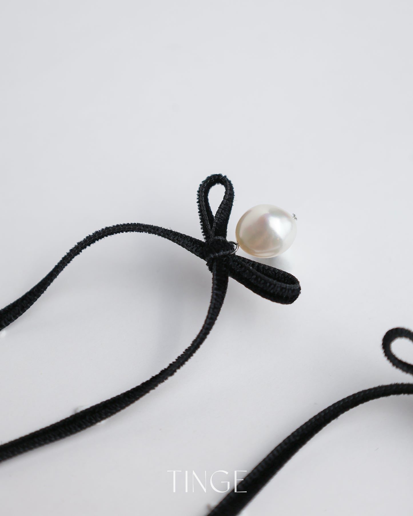 Velvet Bow Pearl Earrings