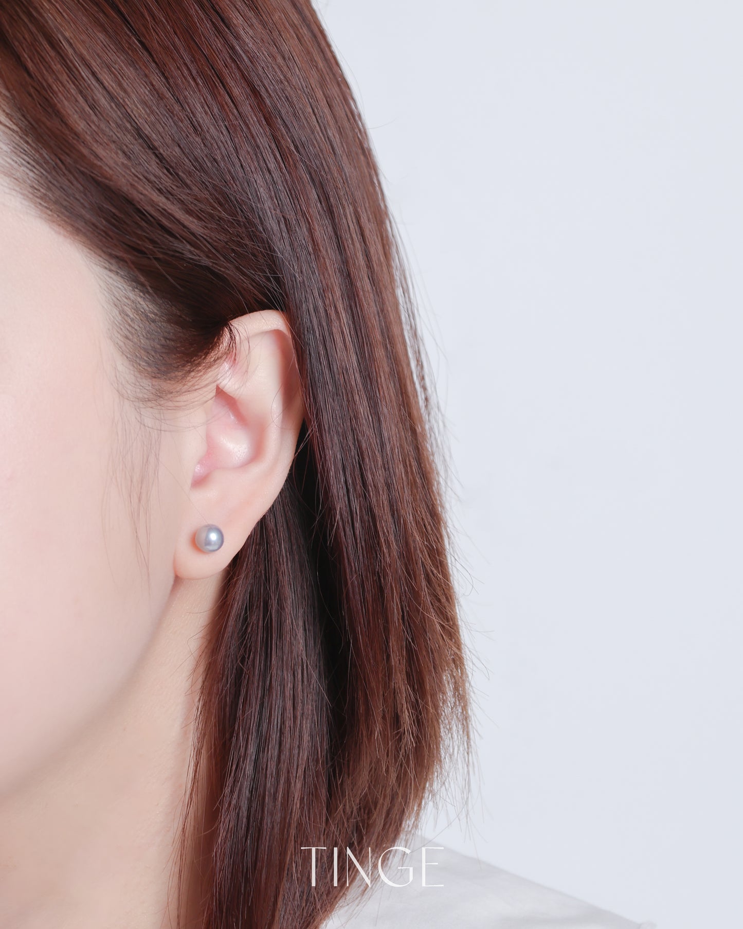 Classic Pearl Stud Earrings - Silver Blue