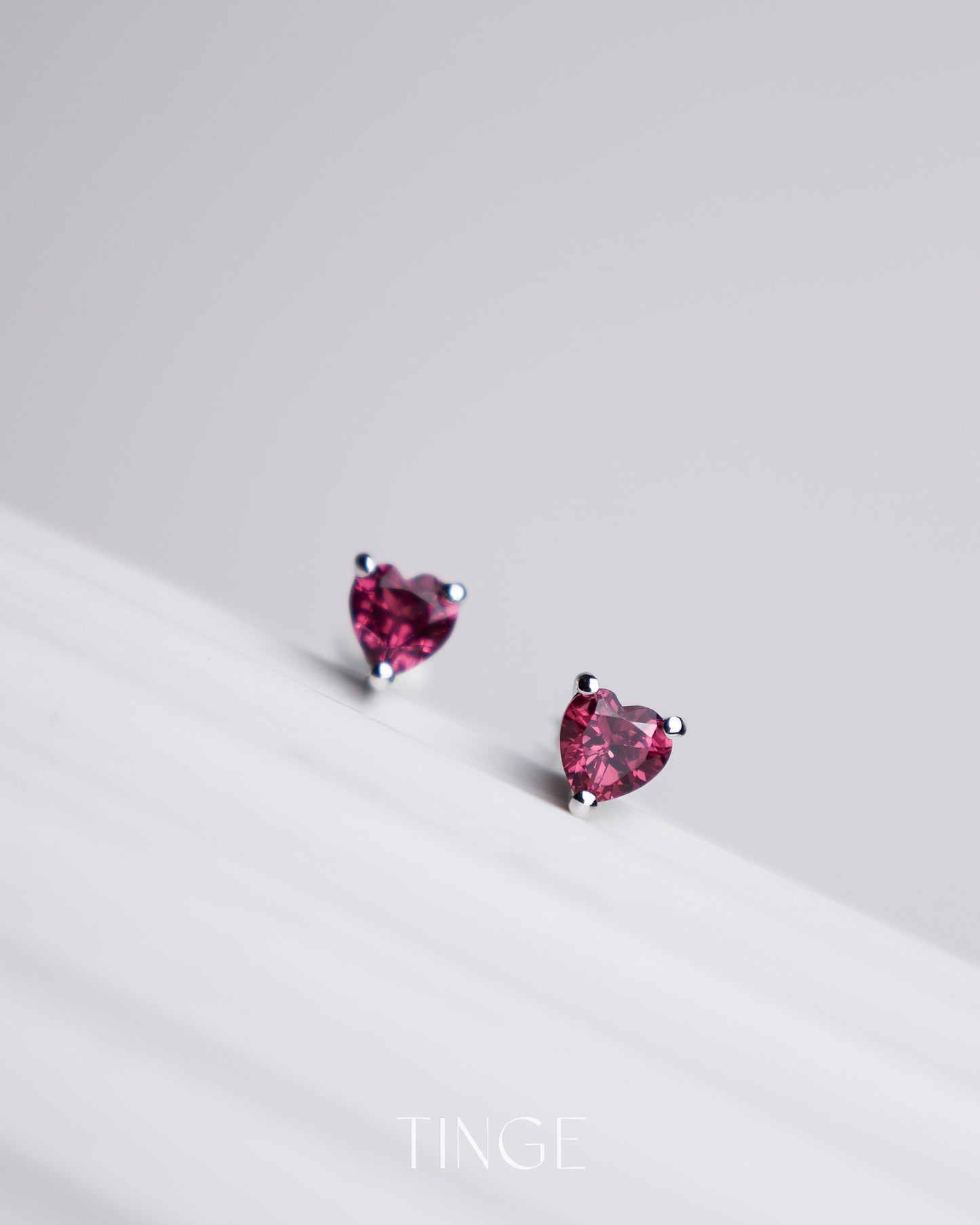 Hearty Red Garnet Stud Earrings