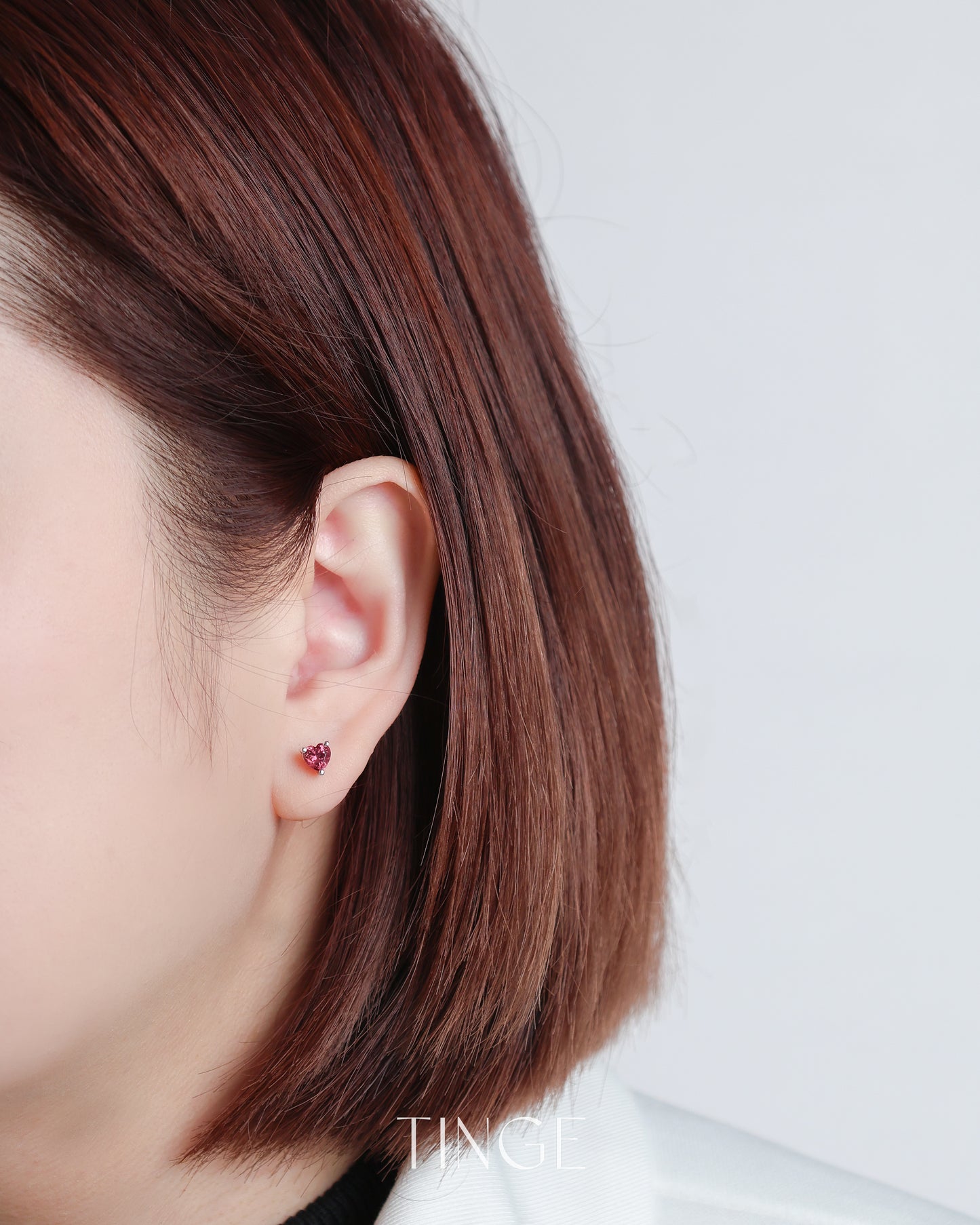 Hearty Red Garnet Stud Earrings