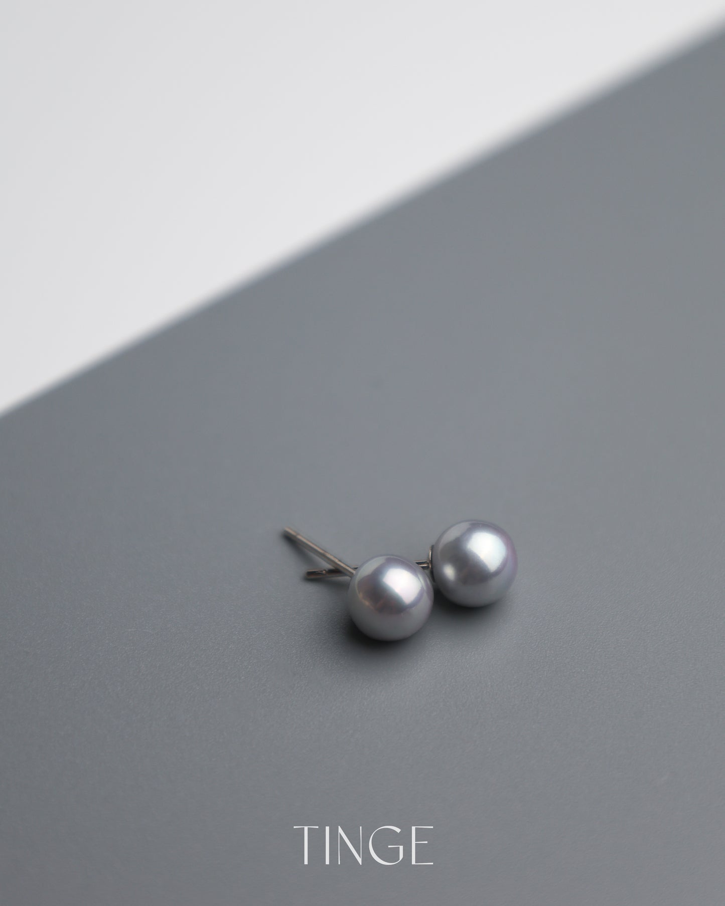 Classic Pearl Stud Earrings - Silver Blue