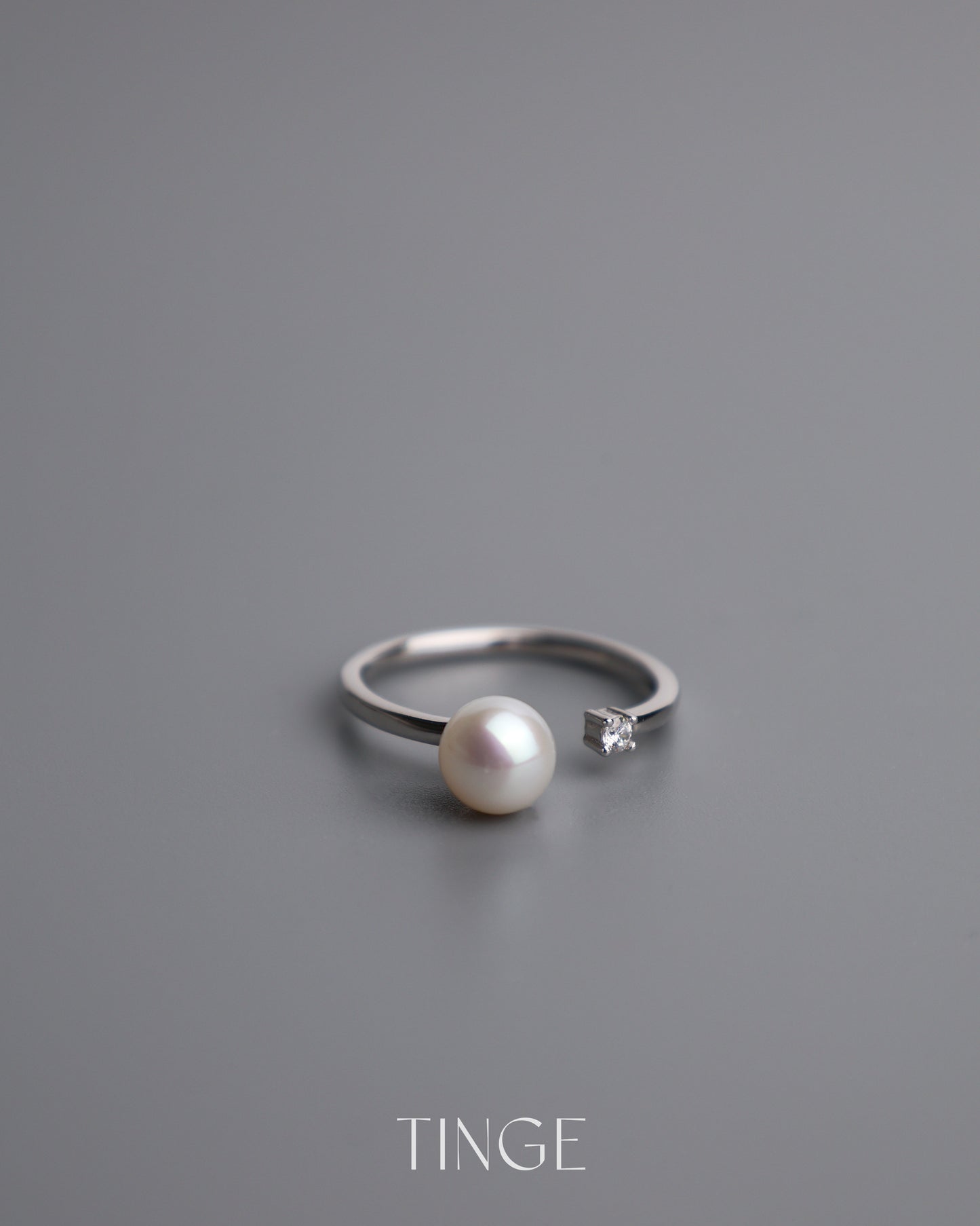 Dainty Pearl Open Ring