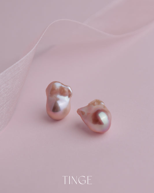 Baroque Pearl Earrings Pink