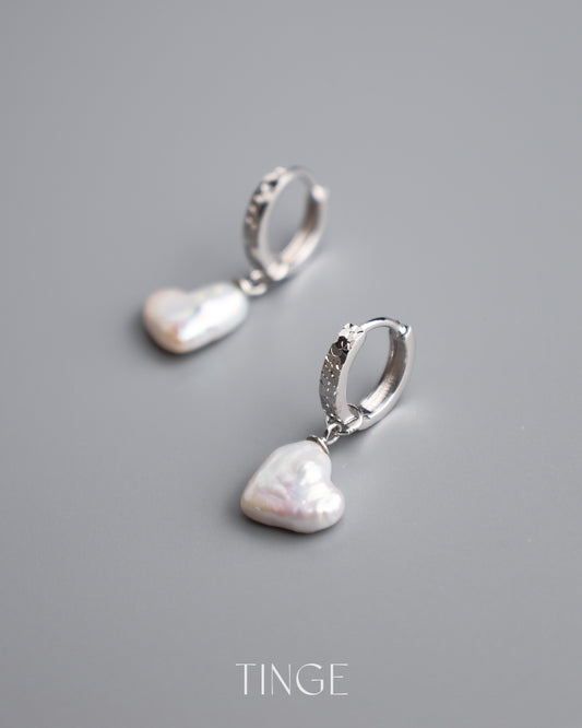 Love Pearl Hoop Earrings